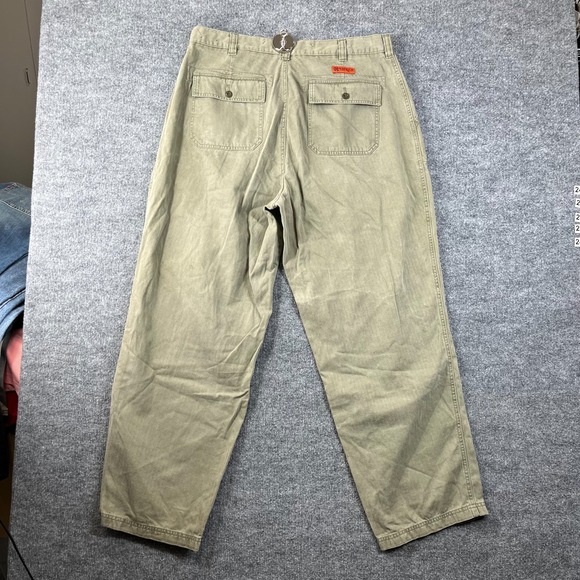 Nautica Jeans Co. Utility Pants Men's Olive Herringbone Chop Pockets - 37X29 - Picture 8 of 11